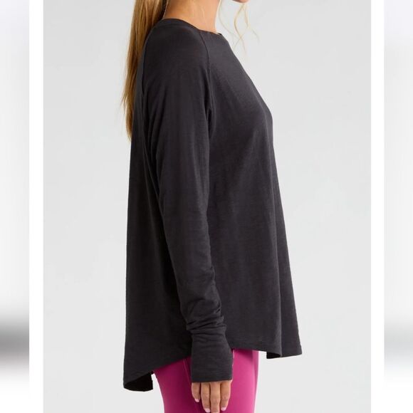 NWOT Zella Relaxed Washed 2.0 Long Sleeve Slub Tee - Picture 4 of 9